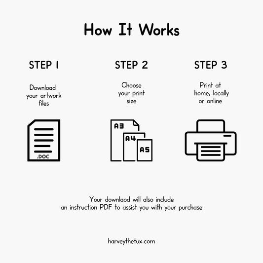 Cat Love Story | Cat Wall Art | Digital Download